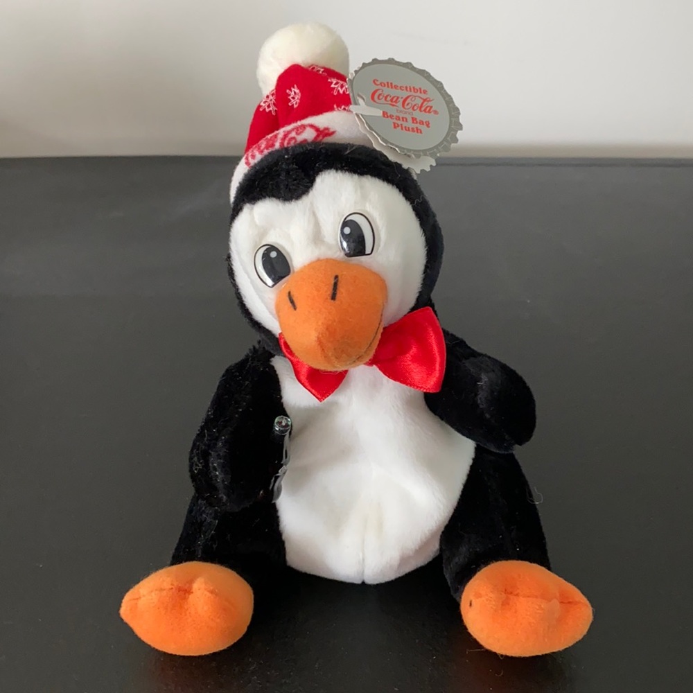 $5 SALE—1997 Coca-Cola 6” Bean Bag Plush Penguin
